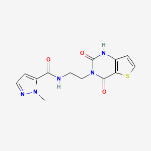 molecular formula C13H13N5O3S B2837536 N-(2-(2,4-dioxo-1,2-dihydrothieno[3,2-d]pyrimidin-3(4H)-yl)ethyl)-1-methyl-1H-pyrazole-5-carboxamide CAS No. 2034285-71-5