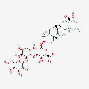 molecular formula C47H74O18 B2837540 (2R,3R,4R,5S,6S)-6-[[(3R,4As,6aS,6bR,8aR,12aR,14aS,14bS)-8a-carboxy-4,4,6a,6b,11,11,14b-heptamethyl-1,2,3,4a,5,6,7,8,9,10,12,12a,14,14a-tetradecahydropicen-3-yl]oxy]-4-[(2R,3S,4R,5S)-4,5-dihydroxy-3-[(2R,3S,4R,5R,6S)-3,4,5-trihydroxy-6-(hydroxymethyl)oxan-2-yl]oxyoxan-2-yl]oxy-3,5-dihydroxyoxane-2-carboxylic acid CAS No. 1447508-78-2