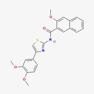 molecular formula C23H20N2O4S B2837565 N-[4-(3,4-dimethoxyphenyl)-1,3-thiazol-2-yl]-3-methoxynaphthalene-2-carboxamide 