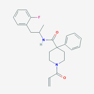 N-[1-(2-Fluorophenyl)propan-2-yl]-4-phenyl-1-prop-2-enoylpiperidine-4-carboxamide