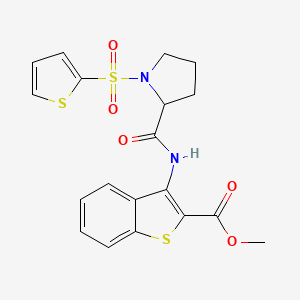 Methyl 3-(1-(thiophen-2-ylsulfonyl)pyrrolidine-2-carboxamido)benzo[b]thiophene-2-carboxylate