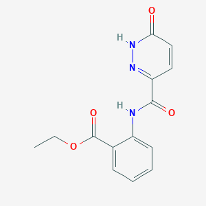 molecular formula C14H13N3O4 B2837628 Ethyl 2-(6-oxo-1,6-dihydropyridazine-3-carboxamido)benzoate CAS No. 899956-88-8