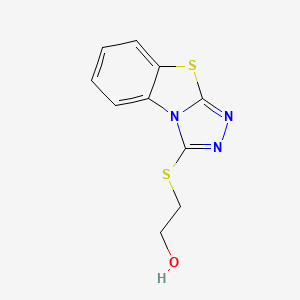molecular formula C10H9N3OS2 B2837637 2-([1,2,4]Triazolo[3,4-b][1,3]benzothiazol-3-ylthio)ethanol CAS No. 423740-66-3