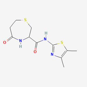 molecular formula C11H15N3O2S2 B2837643 N-(4,5-dimethylthiazol-2-yl)-5-oxo-1,4-thiazepane-3-carboxamide CAS No. 1396556-27-6