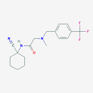 molecular formula C18H22F3N3O B2837651 N-(1-cyanocyclohexyl)-2-[methyl({[4-(trifluoromethyl)phenyl]methyl})amino]acetamide CAS No. 1197951-91-9