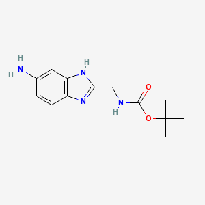 molecular formula C13H18N4O2 B2837692 tert-butyl N-[(5-amino-1H-1,3-benzodiazol-2-yl)methyl]carbamate CAS No. 1472803-03-4