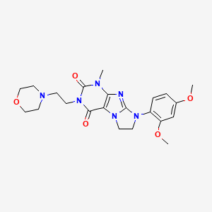 molecular formula C22H28N6O5 B2837695 8-(2,4-dimethoxyphenyl)-1-methyl-3-(2-morpholinoethyl)-7,8-dihydro-1H-imidazo[2,1-f]purine-2,4(3H,6H)-dione CAS No. 872628-19-8