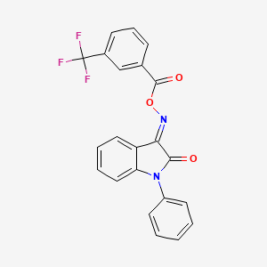 molecular formula C22H13F3N2O3 B2837711 [(E)-(2-oxo-1-phenylindol-3-ylidene)amino] 3-(trifluoromethyl)benzoate CAS No. 478261-28-8