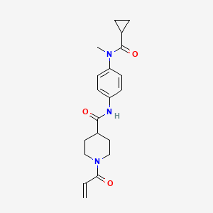 molecular formula C20H25N3O3 B2837726 N-[4-[Cyclopropanecarbonyl(methyl)amino]phenyl]-1-prop-2-enoylpiperidine-4-carboxamide CAS No. 2361768-17-2