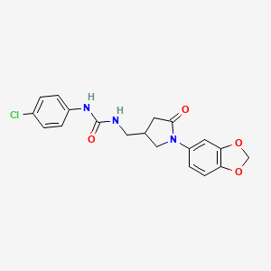 1-((1-(Benzo[d][1,3]dioxol-5-yl)-5-oxopyrrolidin-3-yl)methyl)-3-(4-chlorophenyl)urea