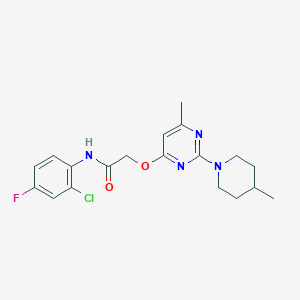 N-(2-chloro-4-fluorophenyl)-2-{[6-methyl-2-(4-methylpiperidin-1-yl)pyrimidin-4-yl]oxy}acetamide