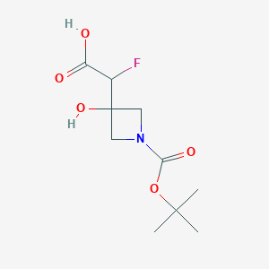 2-Fluoro-2-[3-hydroxy-1-[(2-methylpropan-2-yl)oxycarbonyl]azetidin-3-yl]acetic acid