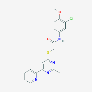 molecular formula C19H17ClN4O2S B2837745 N-(3-chloro-4-methoxyphenyl)-2-((2-methyl-6-(pyridin-2-yl)pyrimidin-4-yl)thio)acetamide CAS No. 1251706-86-1