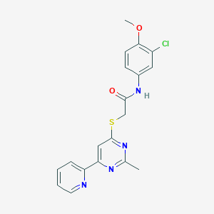 N-(3-chloro-4-methoxyphenyl)-2-((2-methyl-6-(pyridin-2-yl)pyrimidin-4-yl)thio)acetamide