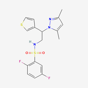 molecular formula C17H17F2N3O2S2 B2837747 N-(2-(3,5-dimethyl-1H-pyrazol-1-yl)-2-(thiophen-3-yl)ethyl)-2,5-difluorobenzenesulfonamide CAS No. 2034347-44-7