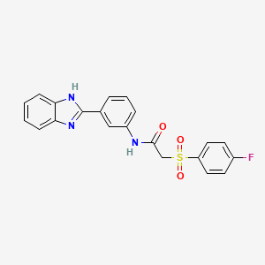 N-(3-(1H-benzo[d]imidazol-2-yl)phenyl)-2-((4-fluorophenyl)sulfonyl)acetamide