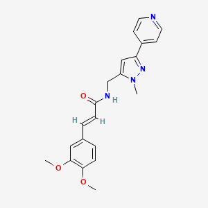(E)-3-(3,4-Dimethoxyphenyl)-N-[(2-methyl-5-pyridin-4-ylpyrazol-3-yl)methyl]prop-2-enamide
