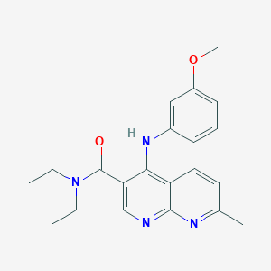 molecular formula C21H24N4O2 B2837797 N,N-diethyl-4-[(3-methoxyphenyl)amino]-7-methyl-1,8-naphthyridine-3-carboxamide CAS No. 1251600-71-1