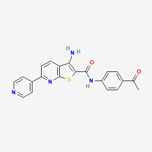 molecular formula C21H16N4O2S B2837806 N-(4-acetylphenyl)-3-amino-6-(pyridin-4-yl)thieno[2,3-b]pyridine-2-carboxamide CAS No. 496802-09-6