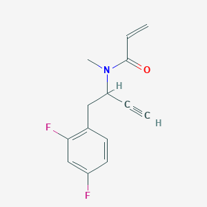 molecular formula C14H13F2NO B2837810 N-[1-(2,4-Difluorophenyl)but-3-yn-2-yl]-N-methylprop-2-enamide CAS No. 2411278-70-9