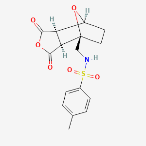molecular formula C16H17NO6S B2837817 N-{[(1R,2S,6R,7S)-3,5-dioxo-4,10-dioxatricyclo[5.2.1.0^{2,6}]decan-1-yl]methyl}-4-methylbenzene-1-sulfonamide CAS No. 1418113-48-0
