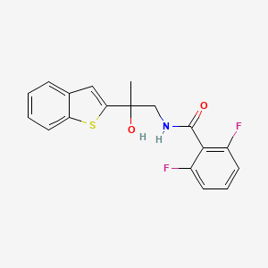 molecular formula C18H15F2NO2S B2837824 N-[2-(1-benzothiophen-2-yl)-2-hydroxypropyl]-2,6-difluorobenzamide CAS No. 2034359-21-0