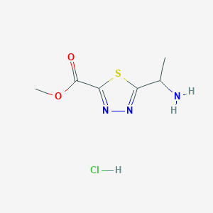 molecular formula C6H10ClN3O2S B2837825 Methyl 5-(1-aminoethyl)-1,3,4-thiadiazole-2-carboxylate hydrochloride CAS No. 2490432-85-2