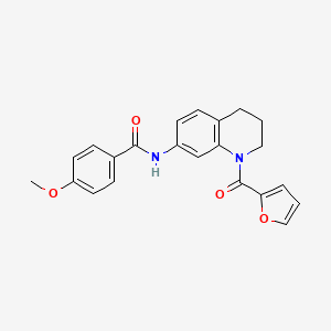 molecular formula C22H20N2O4 B2837852 N-[1-(furan-2-carbonyl)-1,2,3,4-tetrahydroquinolin-7-yl]-4-methoxybenzamide CAS No. 946319-46-6