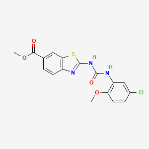 molecular formula C17H14ClN3O4S B2837899 Methyl 2-(3-(5-chloro-2-methoxyphenyl)ureido)benzo[d]thiazole-6-carboxylate CAS No. 1207015-45-9