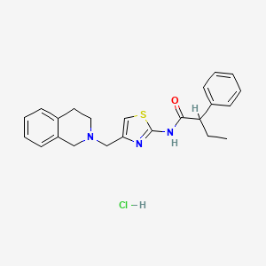 molecular formula C23H26ClN3OS B2837947 N-(4-((3,4-dihydroisoquinolin-2(1H)-yl)methyl)thiazol-2-yl)-2-phenylbutanamide hydrochloride CAS No. 1216431-50-3