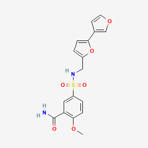 molecular formula C17H16N2O6S B2837952 5-(N-([2,3'-bifuran]-5-ylmethyl)sulfamoyl)-2-methoxybenzamide CAS No. 2034567-64-9