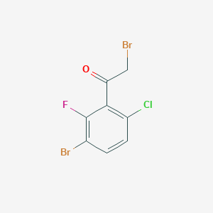molecular formula C8H4Br2ClFO B2837964 3-Bromo-6-chloro-2-fluorophenacyl bromide CAS No. 1807121-46-5