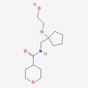 molecular formula C14H25NO4 B2837972 N-{[1-(2-hydroxyethoxy)cyclopentyl]methyl}oxane-4-carboxamide CAS No. 2320574-39-6