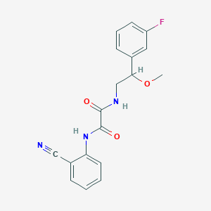 molecular formula C18H16FN3O3 B2837994 N1-(2-cyanophenyl)-N2-(2-(3-fluorophenyl)-2-methoxyethyl)oxalamide CAS No. 1797354-46-1
