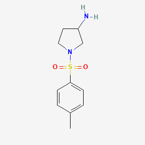 molecular formula C11H16N2O2S B2837995 1-[(4-Methylphenyl)sulfonyl]pyrrolidin-3-amine CAS No. 1026381-47-4
