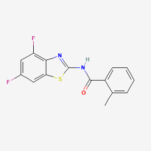 molecular formula C15H10F2N2OS B2837997 N-(4,6-difluoro-1,3-benzothiazol-2-yl)-2-methylbenzamide CAS No. 868368-74-5