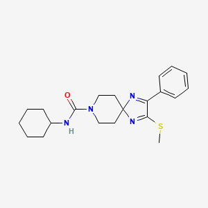 molecular formula C21H28N4OS B2838006 N-cyclohexyl-2-(methylsulfanyl)-3-phenyl-1,4,8-triazaspiro[4.5]deca-1,3-diene-8-carboxamide CAS No. 1286740-98-4