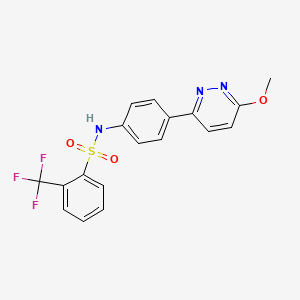 B2838008 N-[4-(6-methoxypyridazin-3-yl)phenyl]-2-(trifluoromethyl)benzenesulfonamide CAS No. 903280-97-7