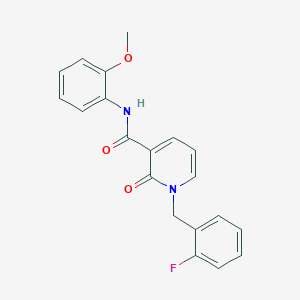 molecular formula C20H17FN2O3 B2838010 1-[(2-fluorophenyl)methyl]-N-(2-methoxyphenyl)-2-oxo-1,2-dihydropyridine-3-carboxamide CAS No. 899754-29-1