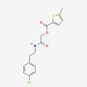 molecular formula C16H16ClNO3S B2838013 {[2-(4-CHLOROPHENYL)ETHYL]CARBAMOYL}METHYL 5-METHYLTHIOPHENE-2-CARBOXYLATE CAS No. 1003990-05-3