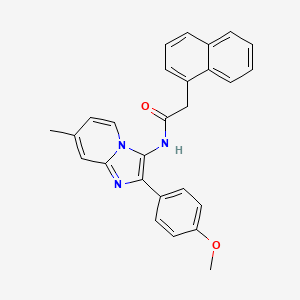 molecular formula C27H23N3O2 B2838027 N-[2-(4-METHOXYPHENYL)-7-METHYLIMIDAZO[1,2-A]PYRIDIN-3-YL]-2-(NAPHTHALEN-1-YL)ACETAMIDE CAS No. 850931-52-1