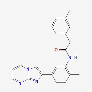 molecular formula C22H20N4O B2838030 N-(5-{imidazo[1,2-a]pyrimidin-2-yl}-2-methylphenyl)-2-(3-methylphenyl)acetamide CAS No. 862810-49-9