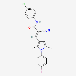 (E)-N-(4-chlorophenyl)-2-cyano-3-[1-(4-fluorophenyl)-2,5-dimethylpyrrol-3-yl]prop-2-enamide