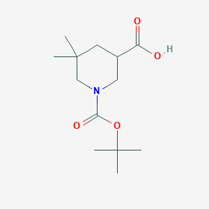 molecular formula C13H23NO4 B2838032 1-tert-butoxycarbonyl-5,5-dimethyl-piperidine-3-carboxylic acid CAS No. 1781347-99-6