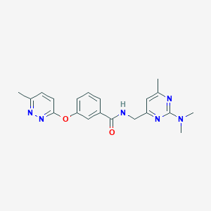 molecular formula C20H22N6O2 B2838037 N-((2-(dimethylamino)-6-methylpyrimidin-4-yl)methyl)-3-((6-methylpyridazin-3-yl)oxy)benzamide CAS No. 1796987-44-4