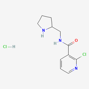 molecular formula C11H15Cl2N3O B2838073 2-Chloro-N-(pyrrolidin-2-ylmethyl)nicotinamide hydrochloride CAS No. 1353956-66-7