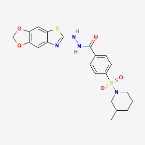 molecular formula C21H22N4O5S2 B2838081 N'-([1,3]dioxolo[4,5-f][1,3]benzothiazol-6-yl)-4-(3-methylpiperidin-1-yl)sulfonylbenzohydrazide CAS No. 851988-62-0