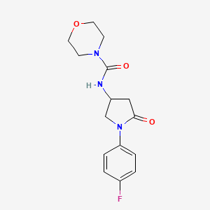 molecular formula C15H18FN3O3 B2838100 N-[1-(4-fluorophenyl)-5-oxopyrrolidin-3-yl]morpholine-4-carboxamide CAS No. 894038-46-1