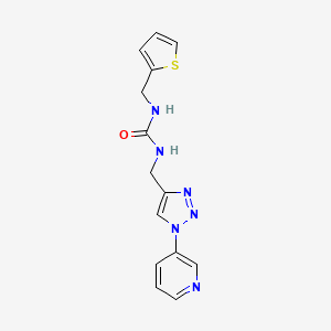molecular formula C14H14N6OS B2838116 1-((1-(pyridin-3-yl)-1H-1,2,3-triazol-4-yl)methyl)-3-(thiophen-2-ylmethyl)urea CAS No. 2034270-76-1