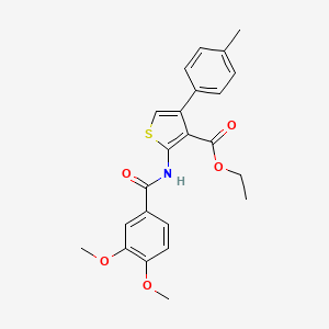 molecular formula C23H23NO5S B2838119 ETHYL 2-(3,4-DIMETHOXYBENZAMIDO)-4-(4-METHYLPHENYL)THIOPHENE-3-CARBOXYLATE CAS No. 306280-82-0